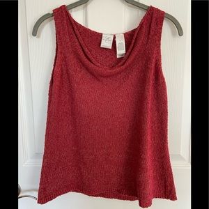 Brick red deep cowl neck tank